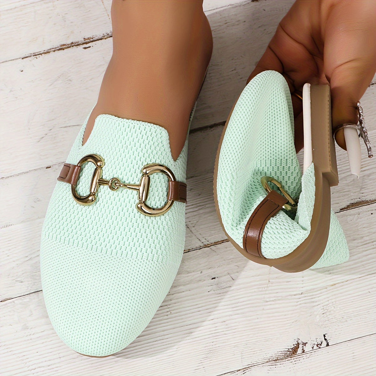 Harriet Colestone | Knit Horsebit Loafer Flats For Women