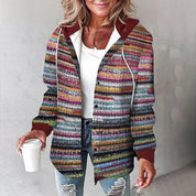 Juliette Bancroft | Plaid Hooded Button-Up Jacket For Women