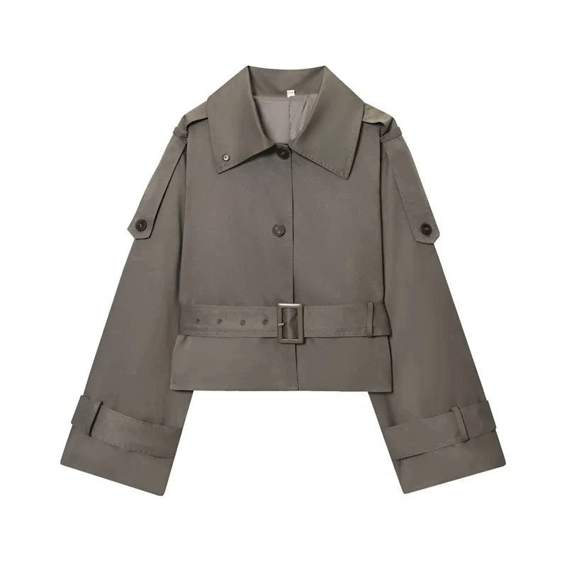 Lucette Fairholm | Cropped Belted Trench Coat For Women