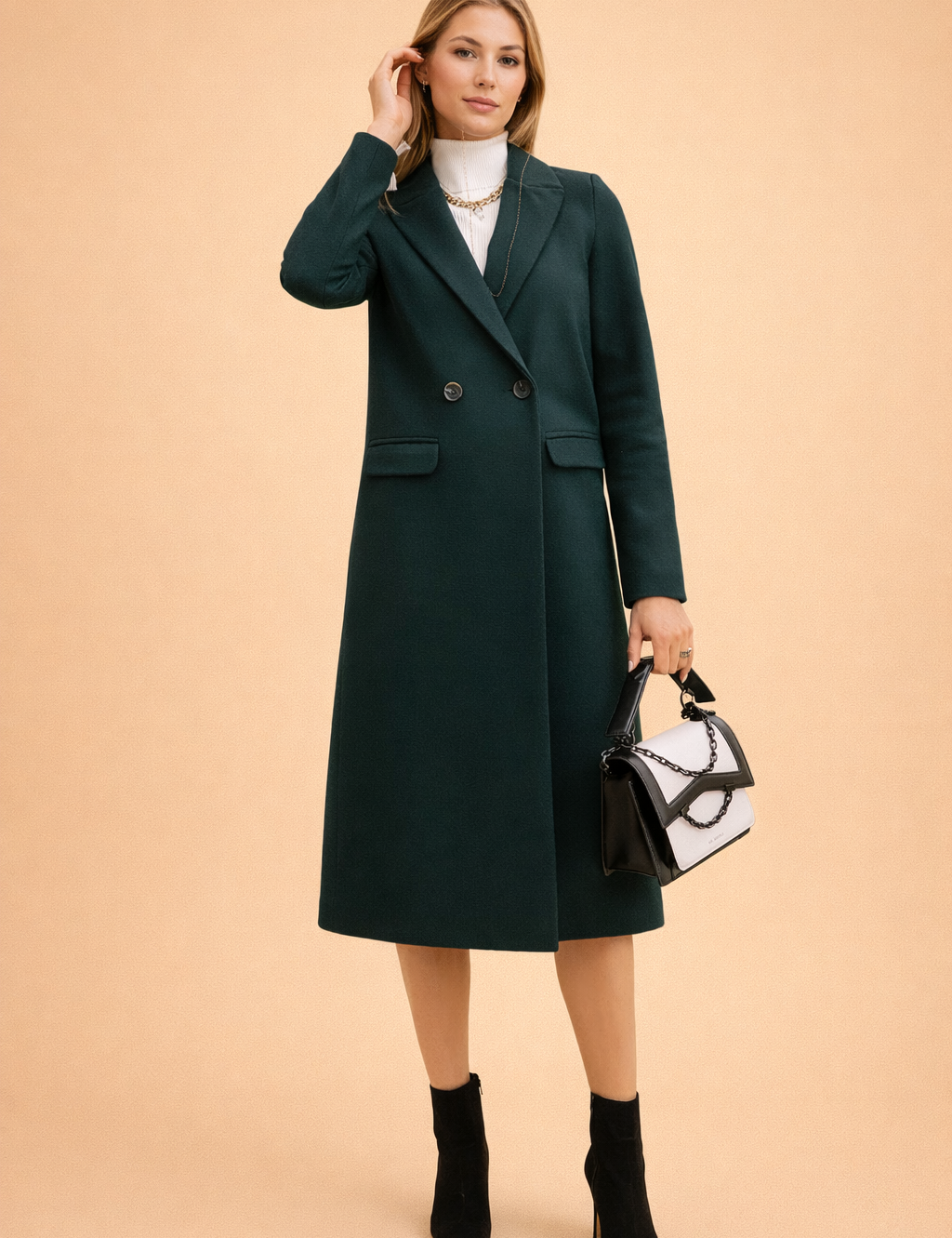 Vivienne Ashcroft | Longline Double-Breasted Overcoat For Women