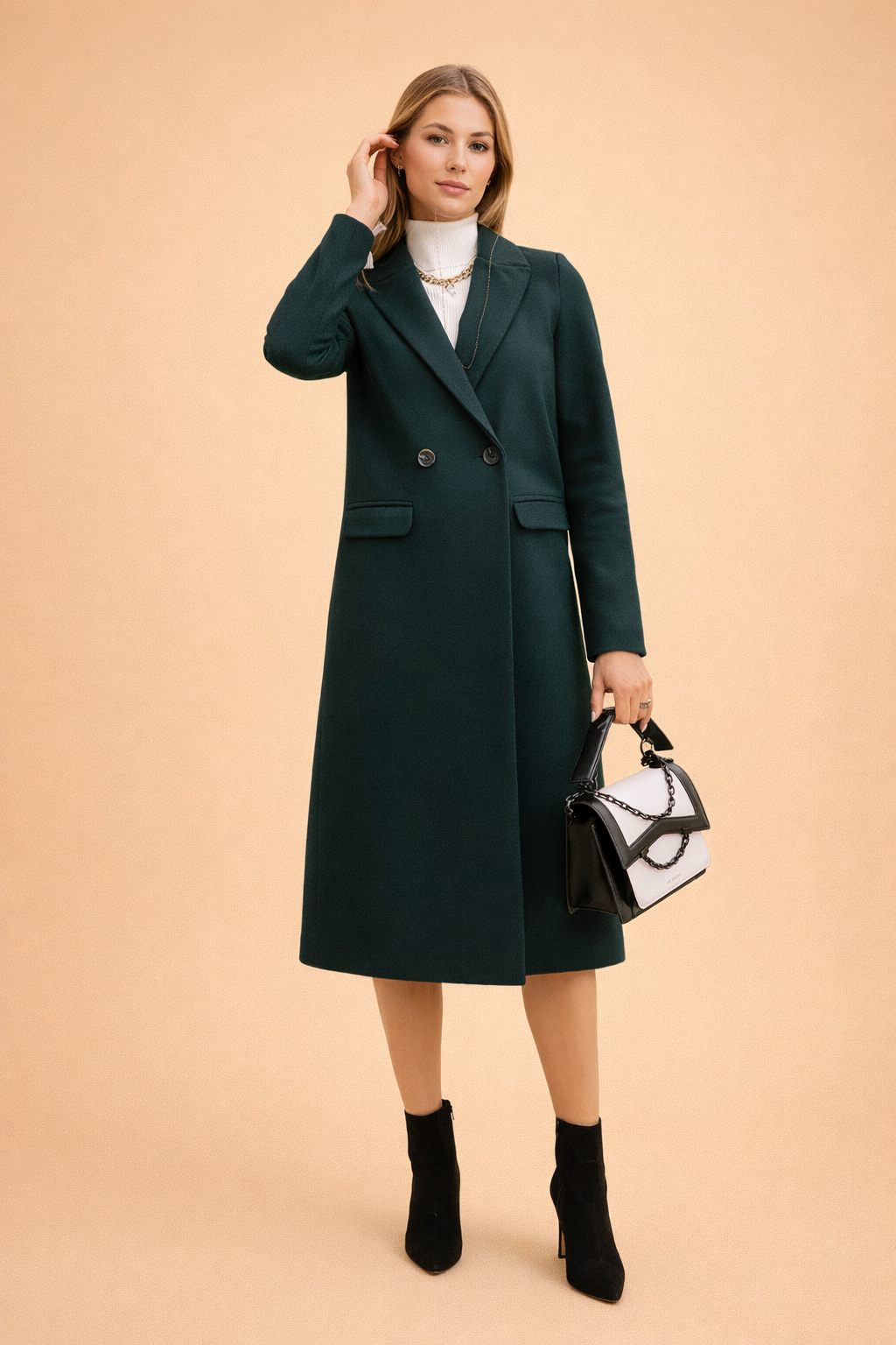 Vivienne Ashcroft | Longline Double-Breasted Overcoat For Women