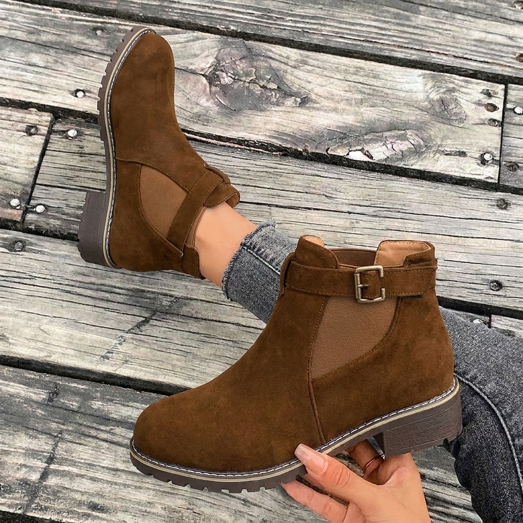 Helena Forsythe | Black Suede Chelsea Ankle Boots For Women