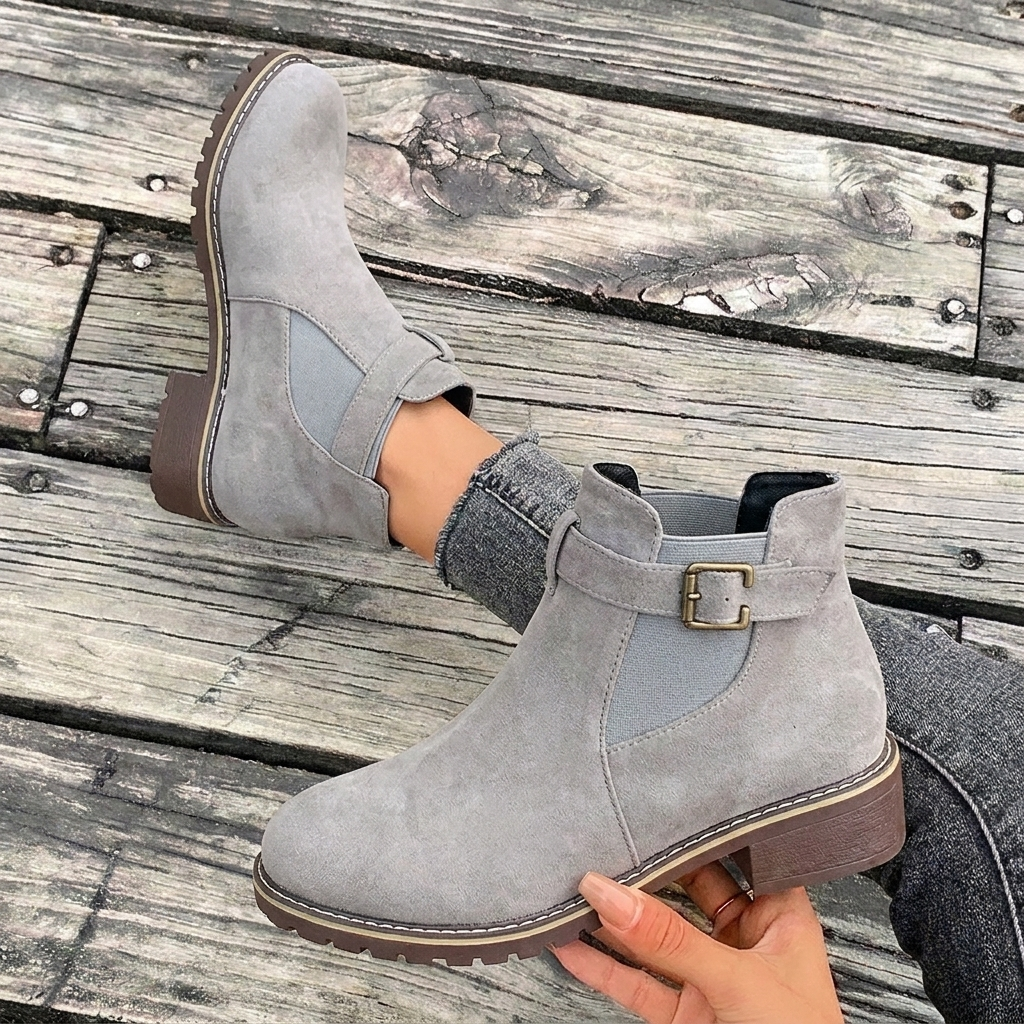 Helena Forsythe | Black Suede Chelsea Ankle Boots For Women