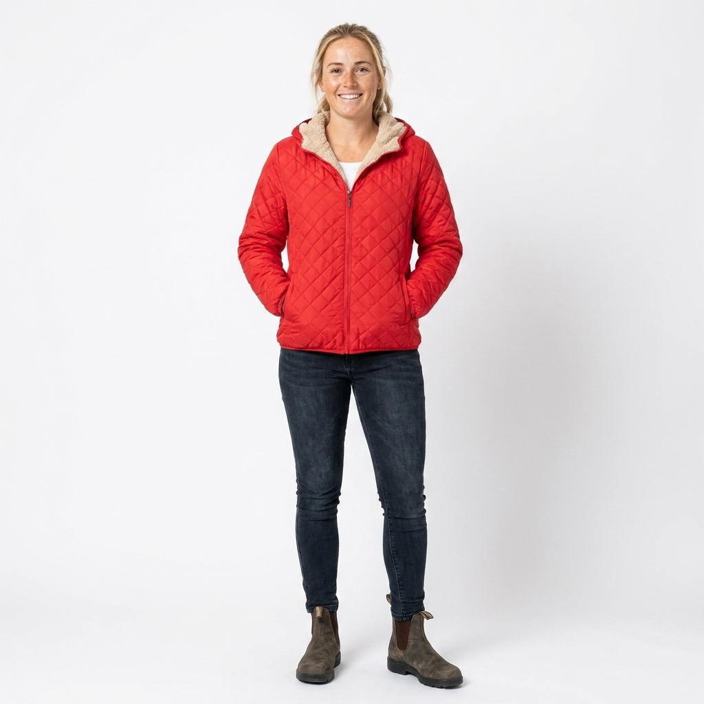 Rosemary Fincham | Quilted Hooded Zip-Up Jacket For Women