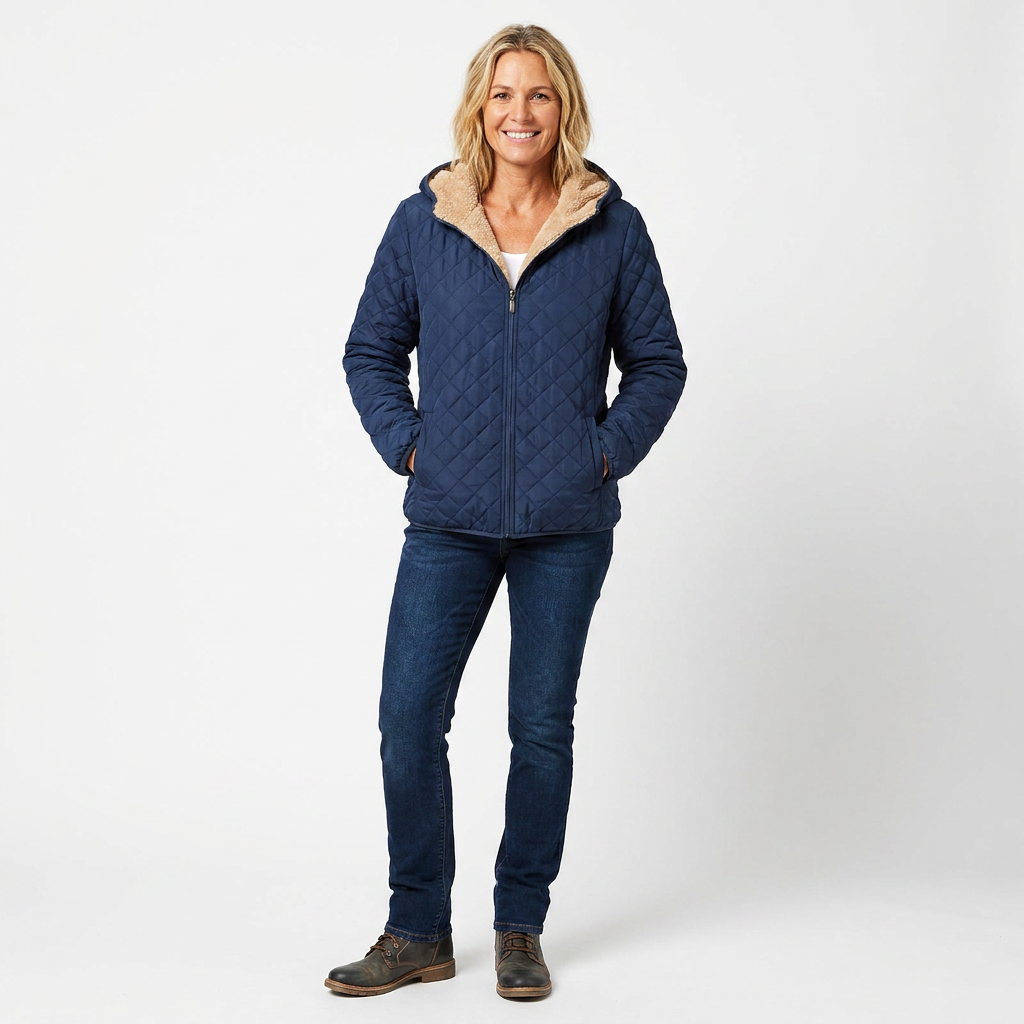 Rosemary Fincham | Quilted Hooded Zip-Up Jacket For Women