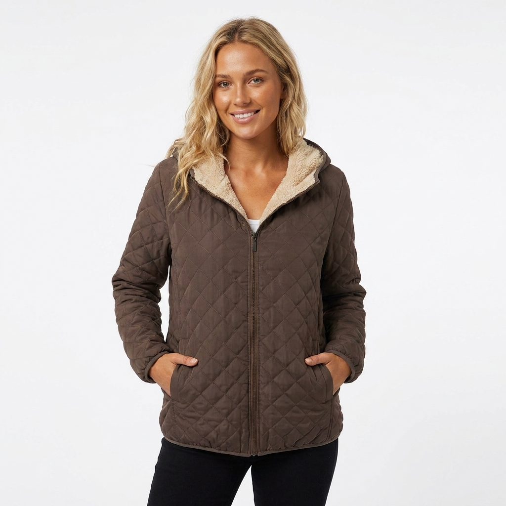 Rosemary Fincham | Quilted Hooded Zip-Up Jacket For Women