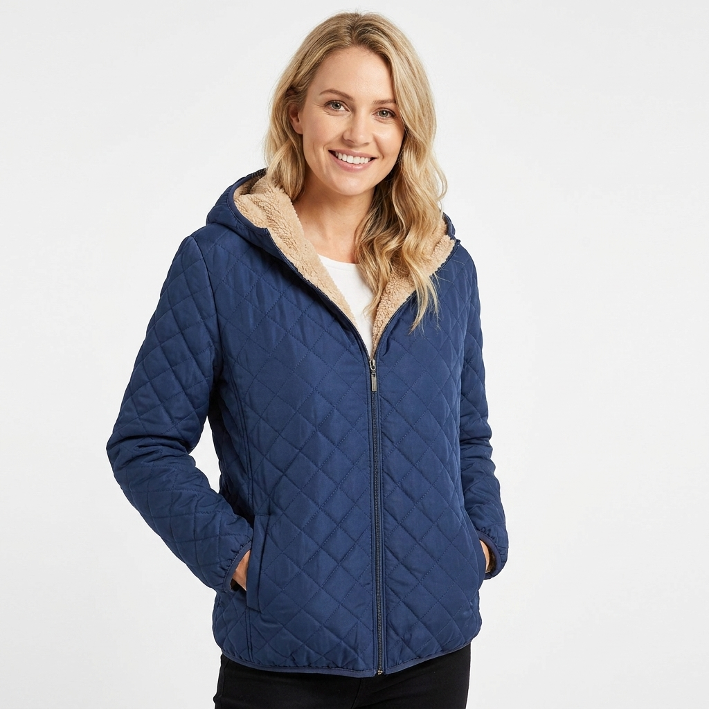 Rosemary Fincham | Quilted Hooded Zip-Up Jacket For Women