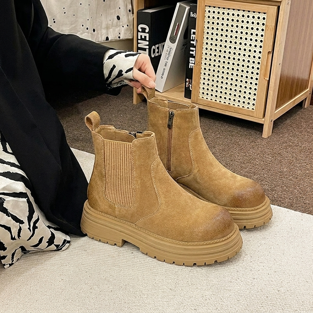 Vivienne Stonebrook | Platform Chelsea Ankle Boots For Women