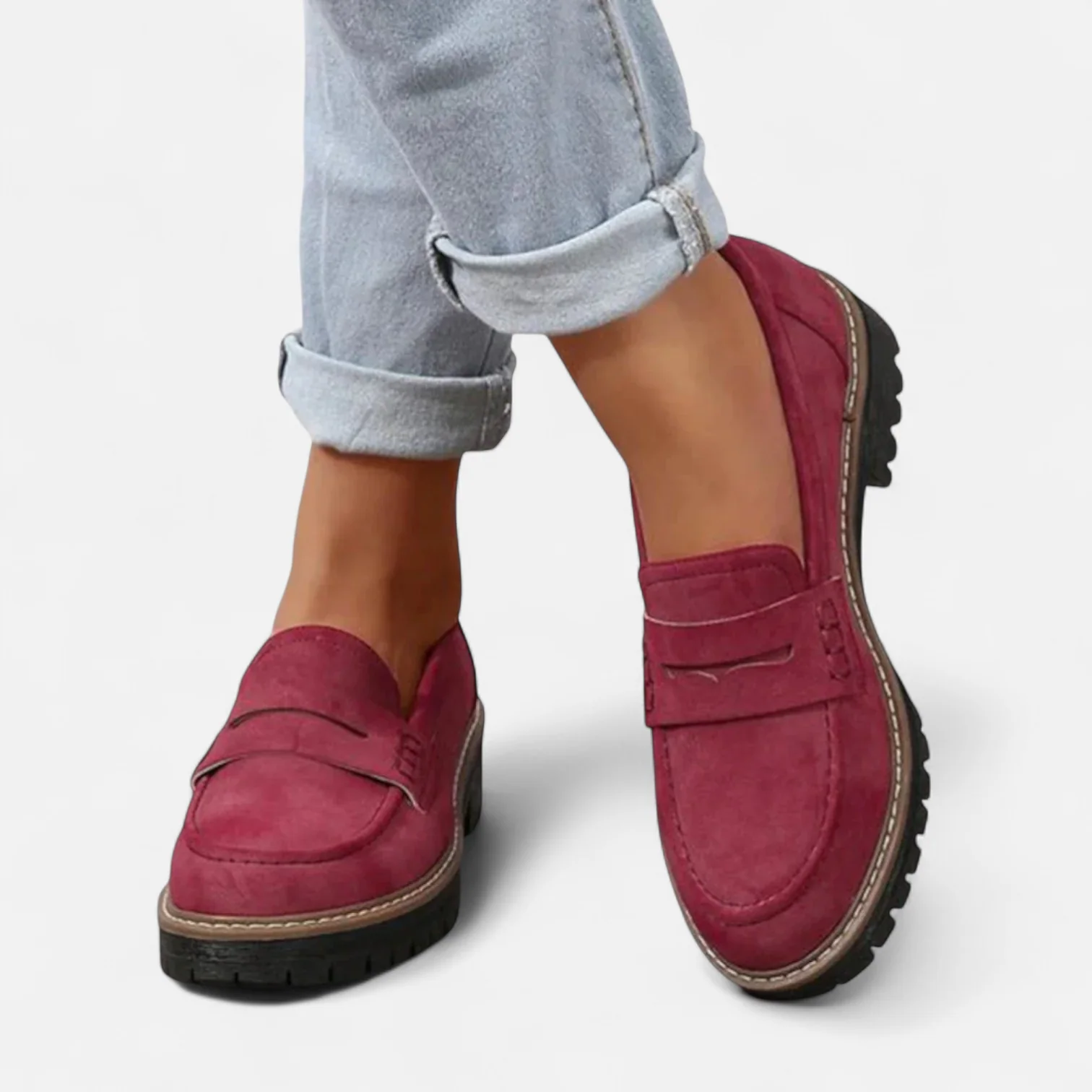 Phoebe Kensington | Classic Chunky Sole Penny Loafers For Women
