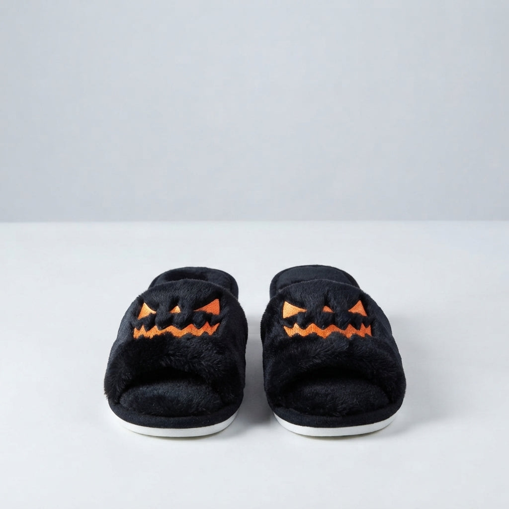 Little Boo | Pumpkin Halloween Slippers For Women