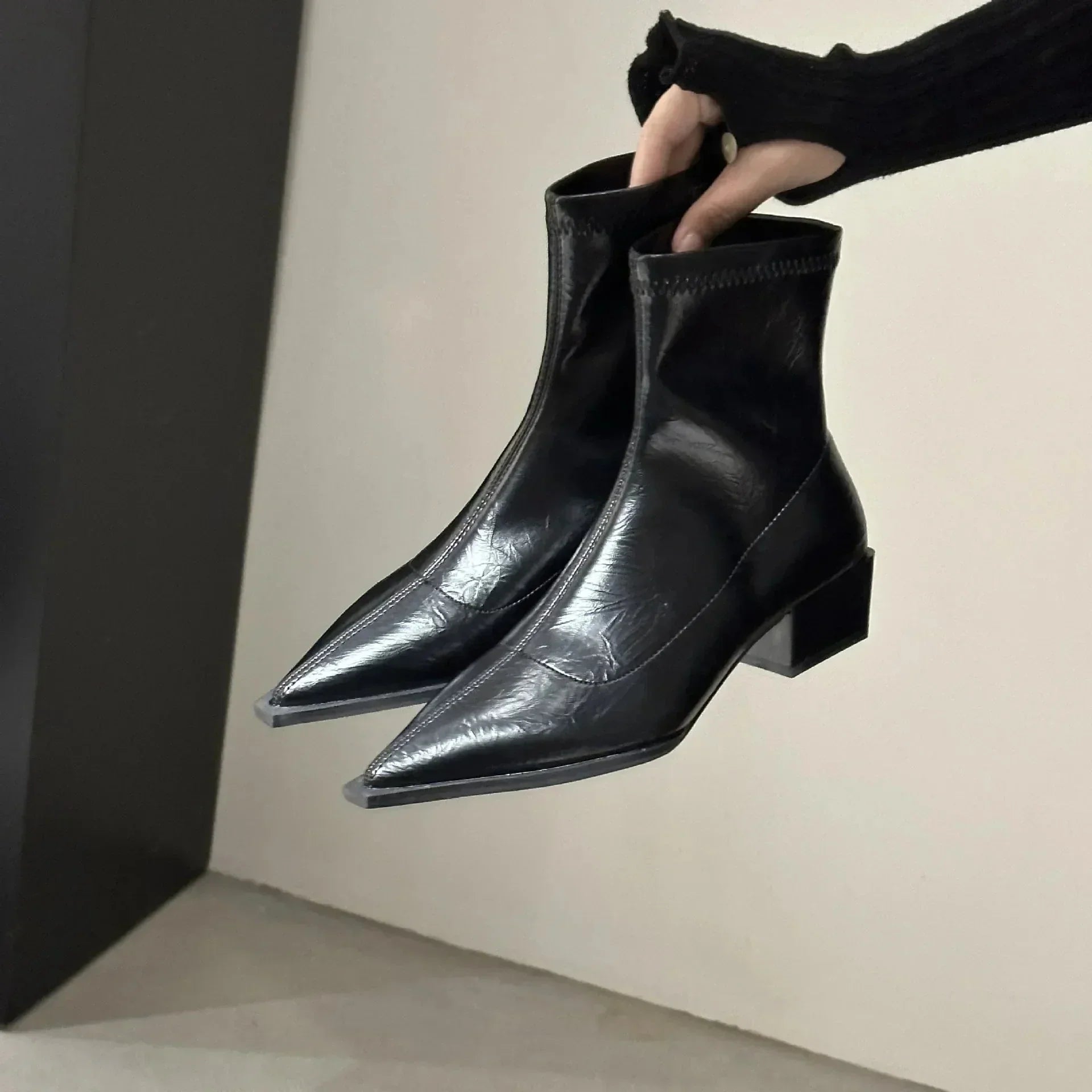 Lavinia Merriport | Metallic Silver Ankle Boots For Women