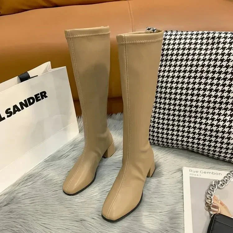 Arabella Stoneford | Knee-High Block Heel Boots For Women