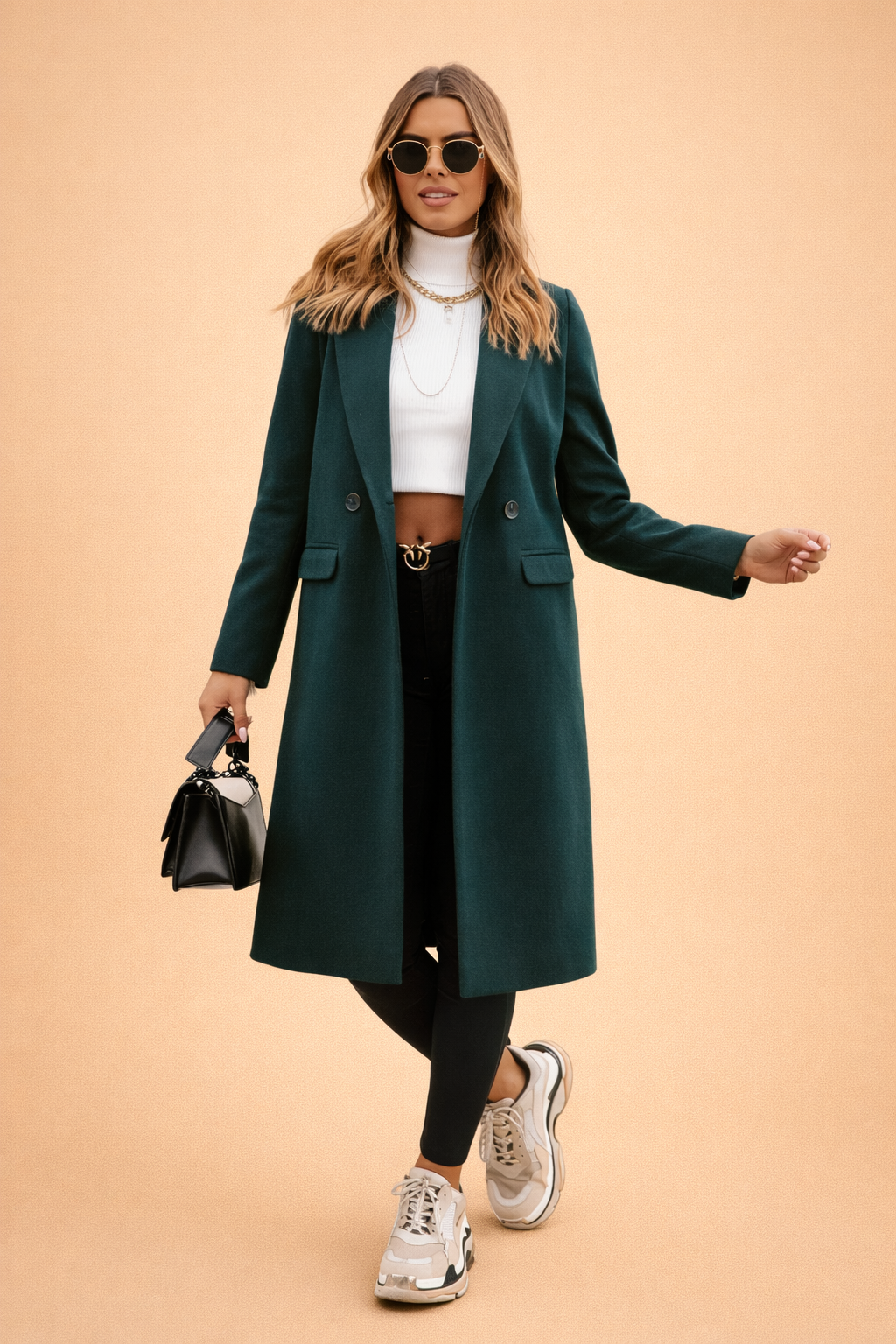 Vivienne Ashcroft | Longline Double-Breasted Overcoat For Women