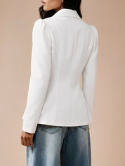 Harriet Collingmore | Double Breasted White Blazer For Women