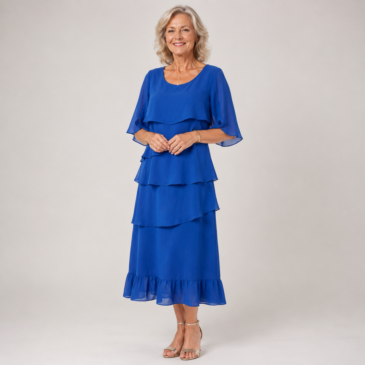 Vivienne Hartley | Tiered Ruffle Midi Dress For Women