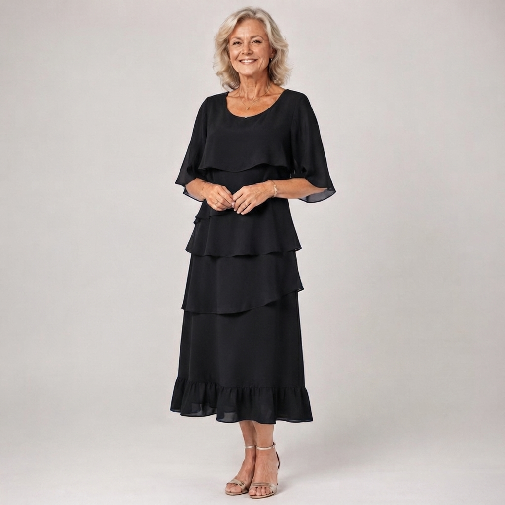 Vivienne Hartley | Tiered Ruffle Midi Dress For Women