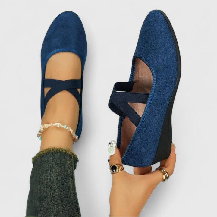 Bridget Halcombe | Cross Strap Mary Jane Flat Shoes For Women