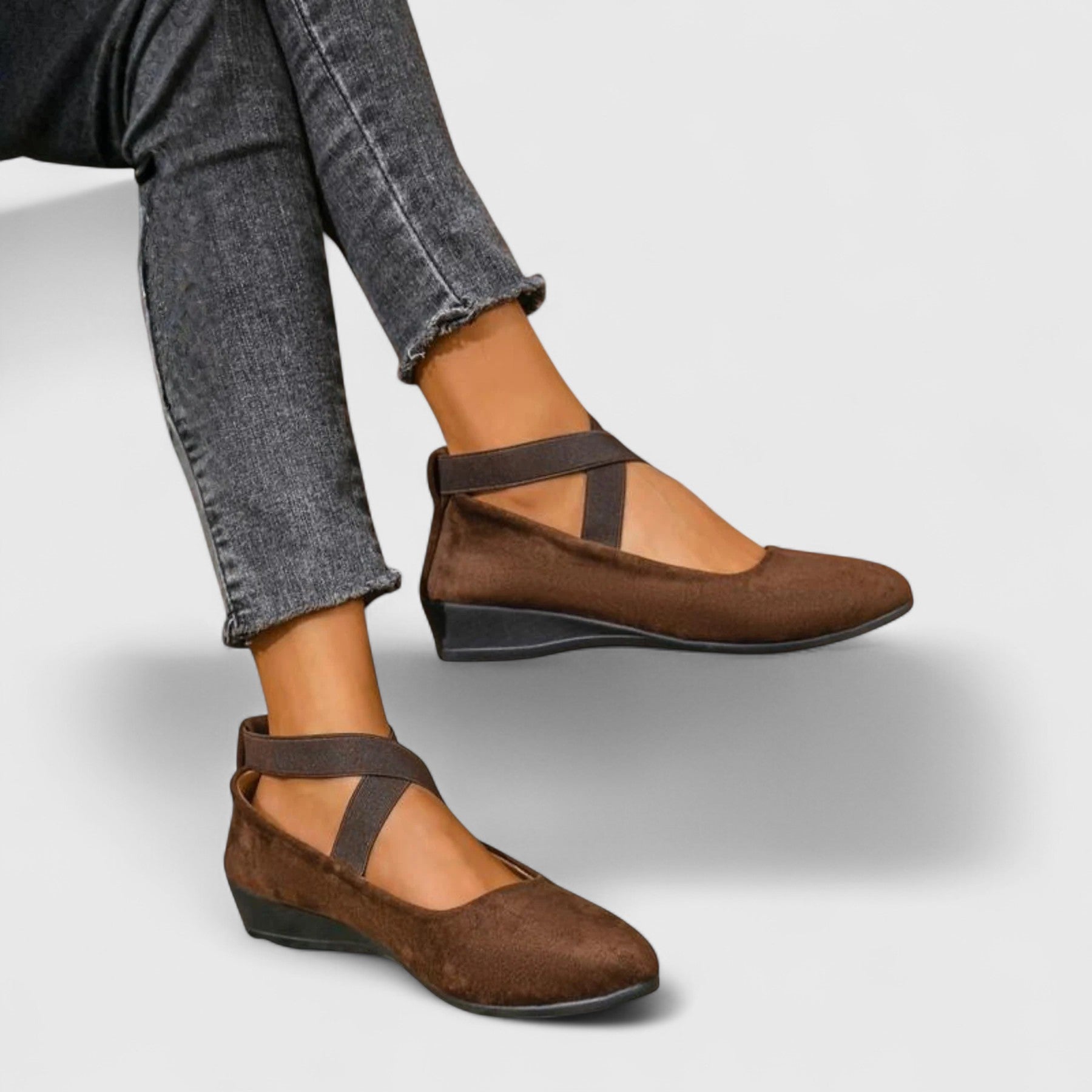 Bridget Halcombe | Cross Strap Mary Jane Flat Shoes For Women