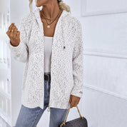 Josephine Aldbury | Hooded Zip-Up Knit Cardigan For Women