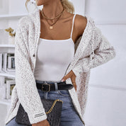 Josephine Aldbury | Hooded Zip-Up Knit Cardigan For Women