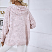 Josephine Aldbury | Hooded Zip-Up Knit Cardigan For Women