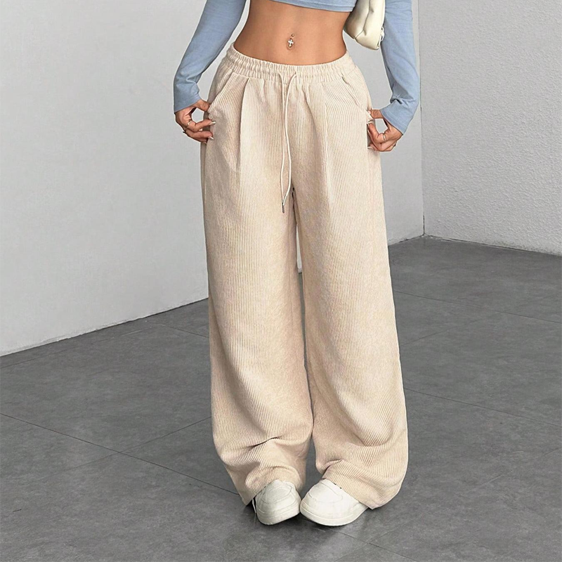 Millicent Ashgrove | Wide Leg Corduroy Trousers For Women