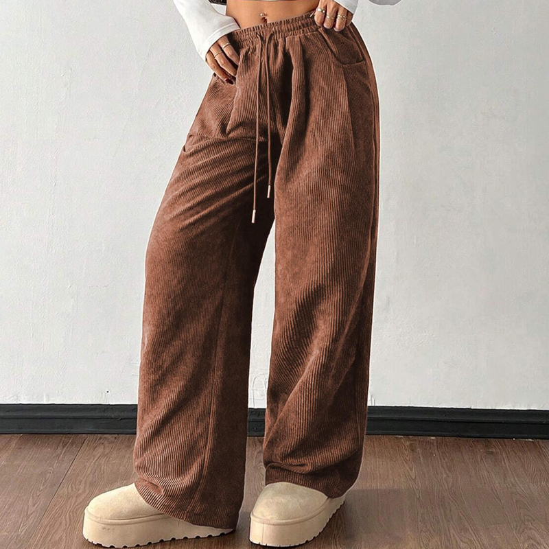 Millicent Ashgrove | Wide Leg Corduroy Trousers For Women