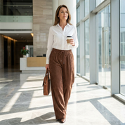 Millicent Ashgrove | Wide Leg Corduroy Trousers For Women