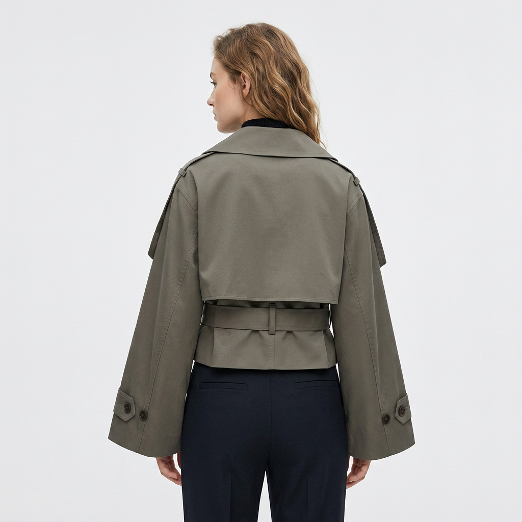 Lucette Fairholm | Cropped Belted Trench Coat For Women