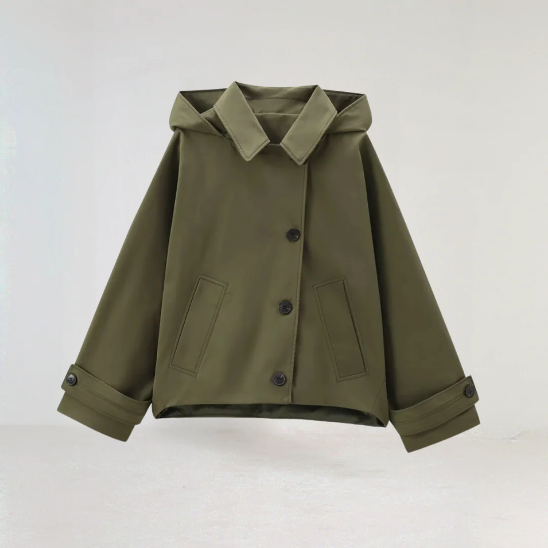 Harriet Stonemoor | Cropped Hooded Trench Coat For Women