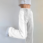 Bridget Harrowfield | High Waist Wide Leg Corduroy Trousers For Women
