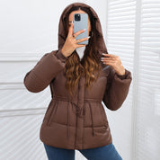Marianne Foxcroft | Hooded Puffer Jacket with Drawstring Waist For Women