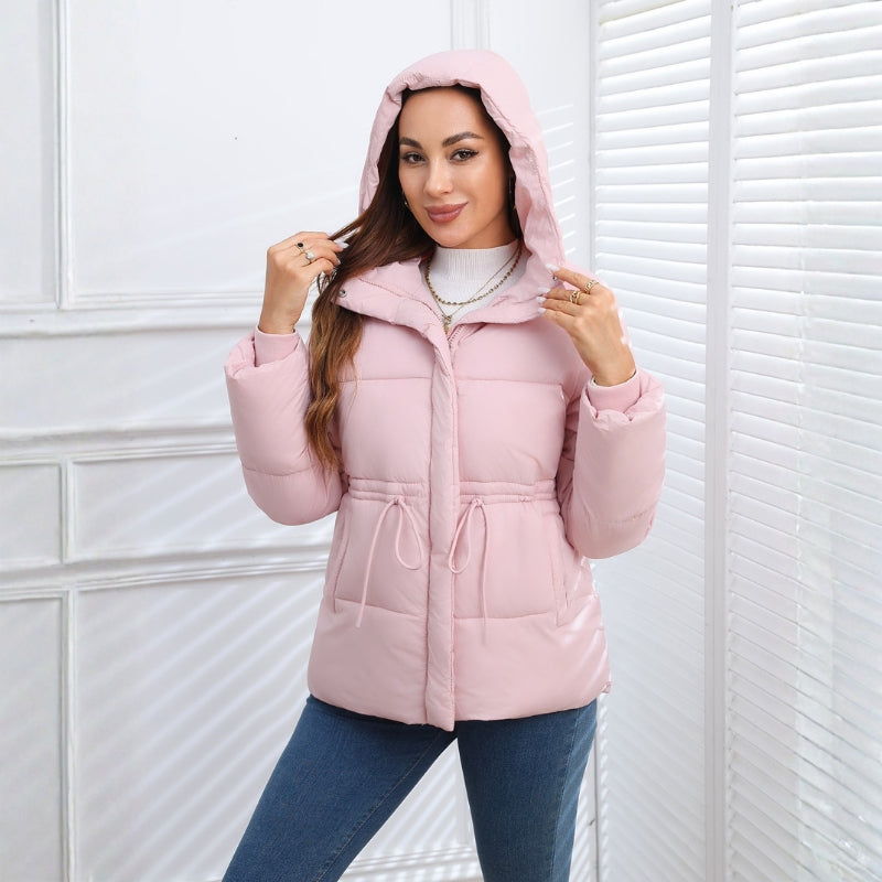 Marianne Foxcroft | Hooded Puffer Jacket with Drawstring Waist For Women