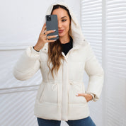 Marianne Foxcroft | Hooded Puffer Jacket with Drawstring Waist For Women