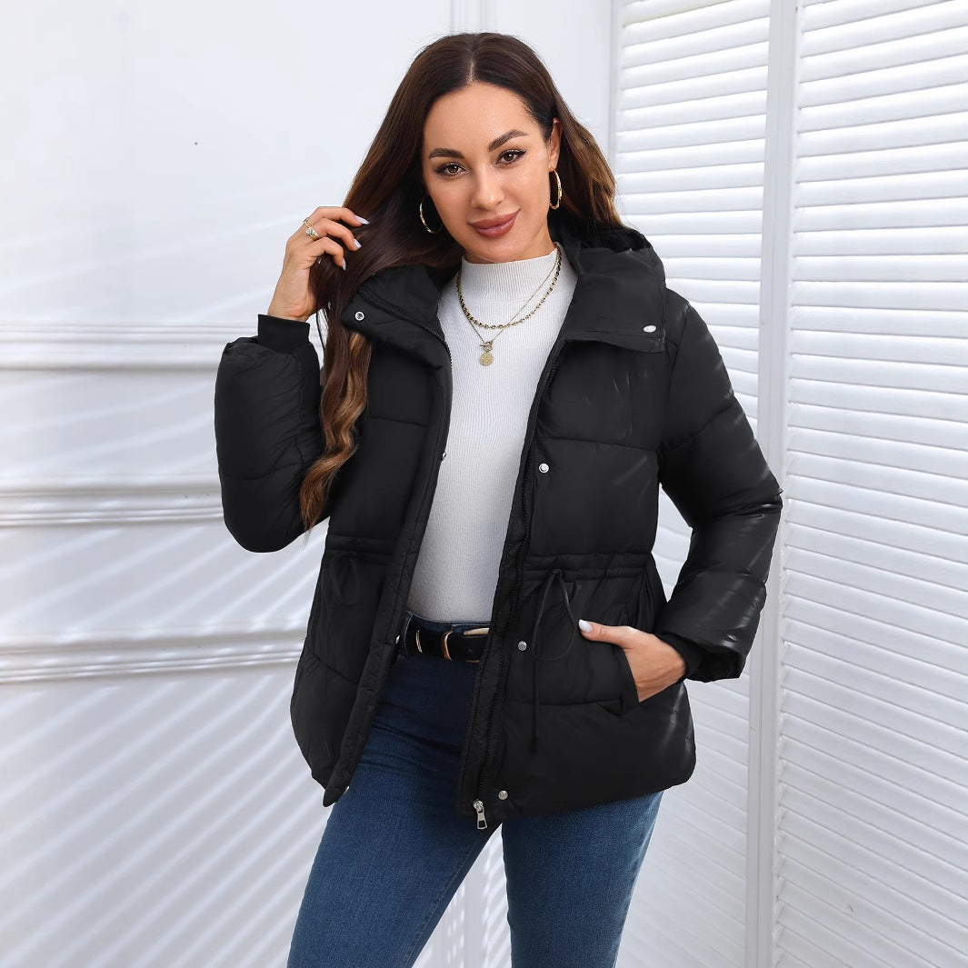 Marianne Foxcroft | Hooded Puffer Jacket with Drawstring Waist For Women