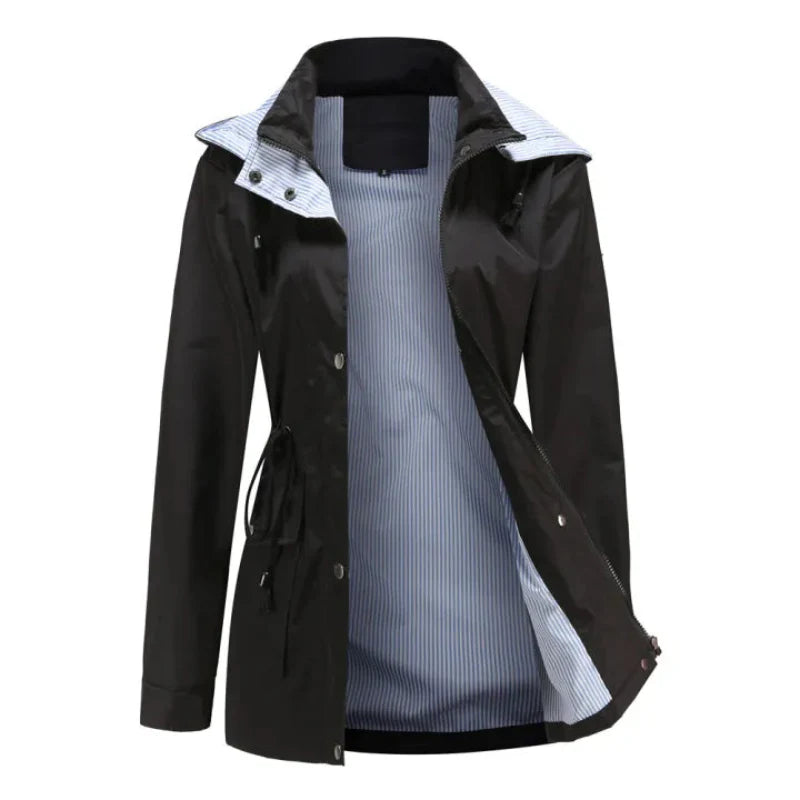 Leonora Blackthorn | Water-Resistant Hooded Rain Jacket For Women