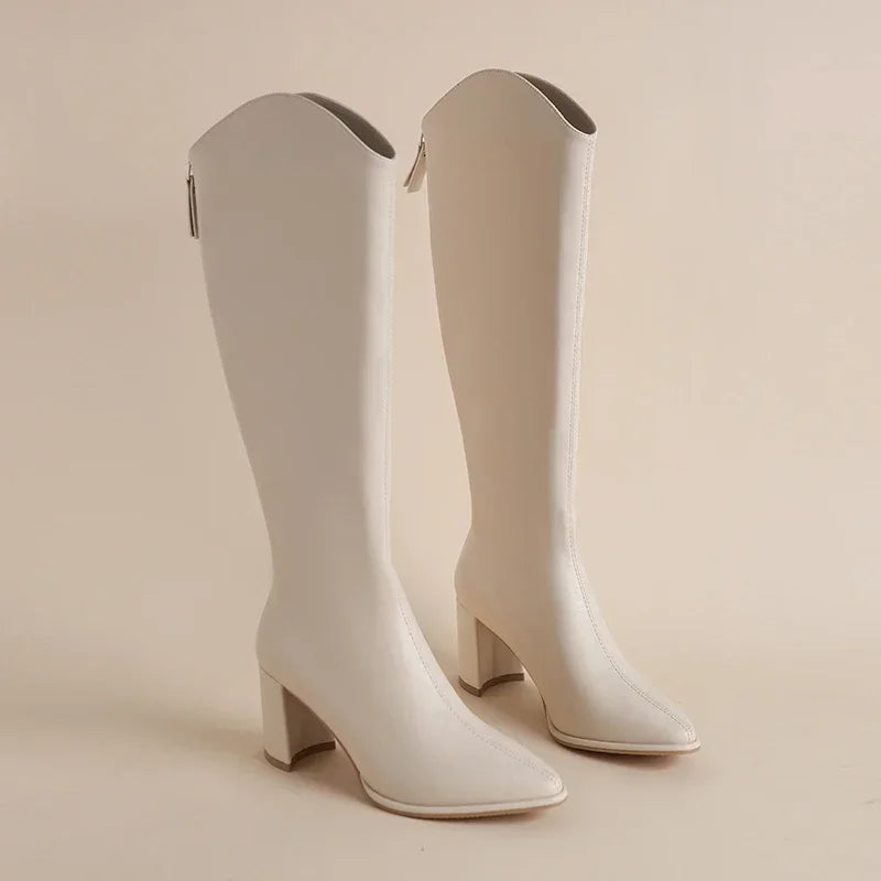 Elspeth Wyndmore | Knee-High Block Heel Boots For Women