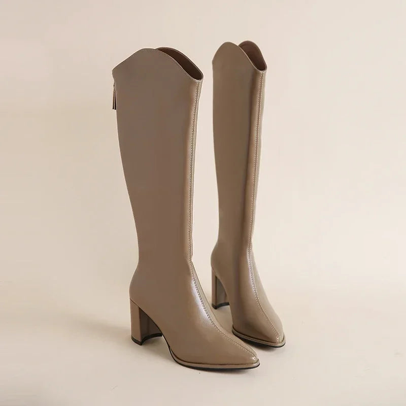 Elspeth Wyndmore | Knee-High Block Heel Boots For Women