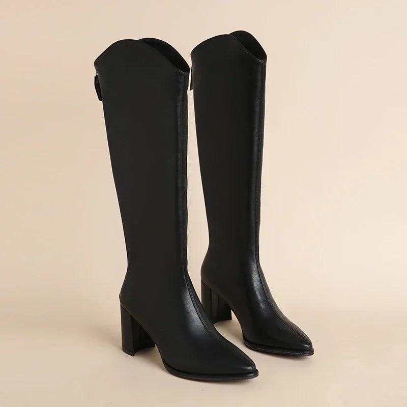 Elspeth Wyndmore | Knee-High Block Heel Boots For Women