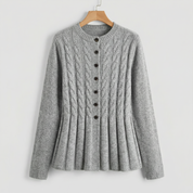 Diana Wrenthorpe | Cable Knit Button-Up Cardigan For Women
