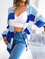 Pauline Ashgrove | Colour Block Stripe Knit Cardigan For Women