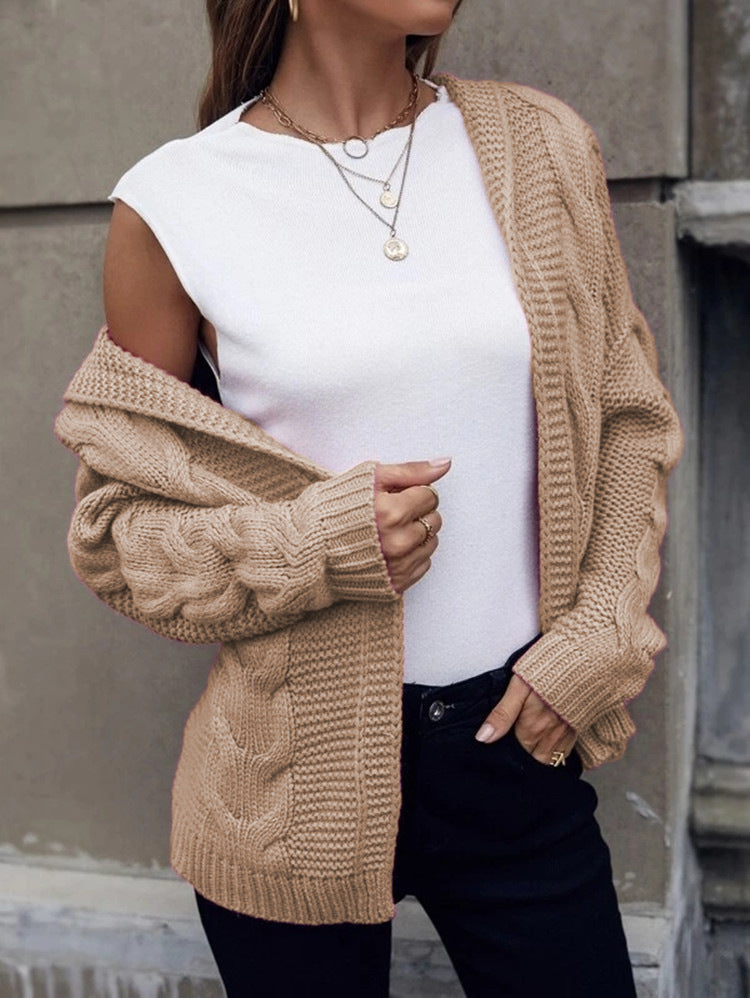 Rosalind Mercer | Hooded Cable Knit Cardigan For Women