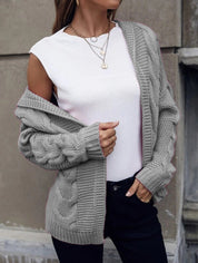 Rosalind Mercer | Hooded Cable Knit Cardigan For Women