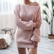 Annette Ravensbourne | Off-Shoulder Knit Mini Dress For Women
