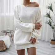 Annette Ravensbourne | Off-Shoulder Knit Mini Dress For Women