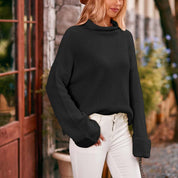 Helena Cromwell | Oversized Turtleneck Knit Sweater For Women