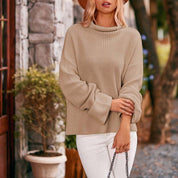 Helena Cromwell | Oversized Turtleneck Knit Sweater For Women