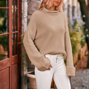 Helena Cromwell | Oversized Turtleneck Knit Sweater For Women
