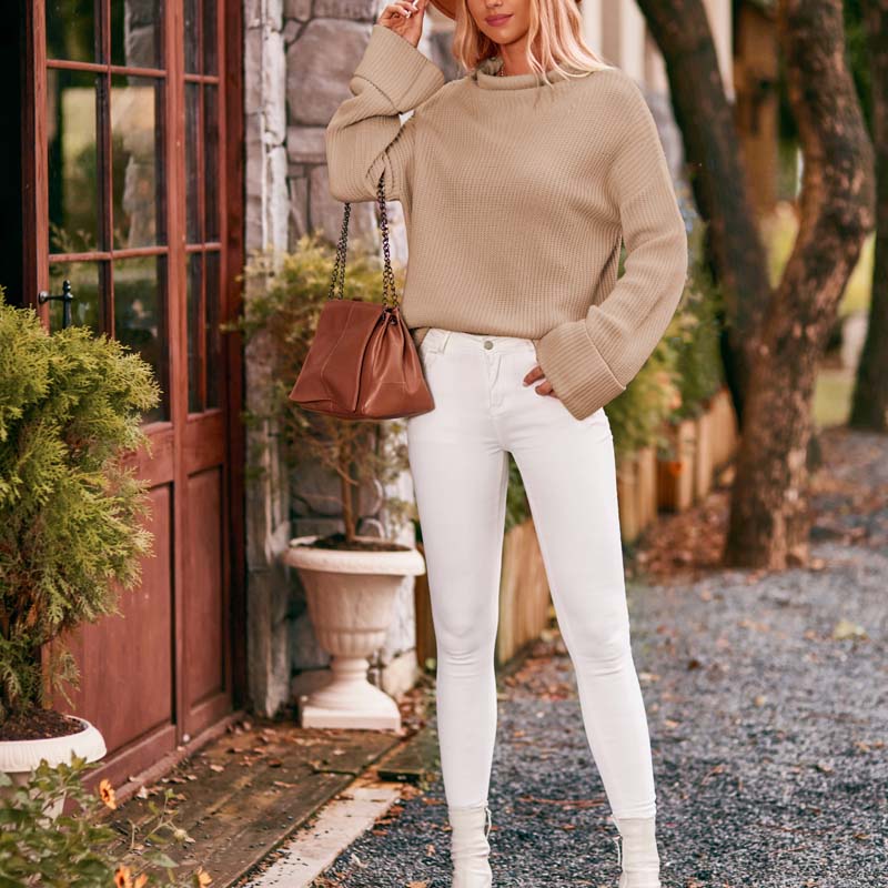 Helena Cromwell | Oversized Turtleneck Knit Sweater For Women