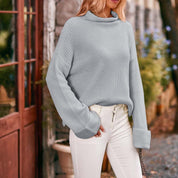 Helena Cromwell | Oversized Turtleneck Knit Sweater For Women